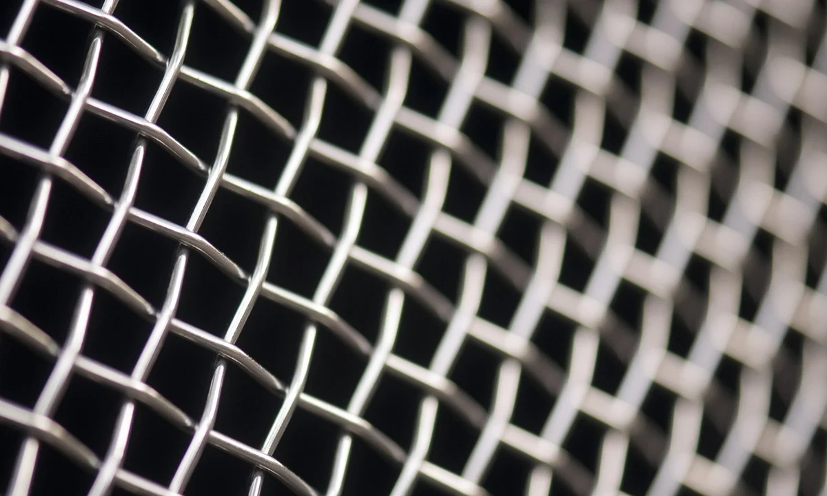 Close-up view of a metal ventilation mesh/grid